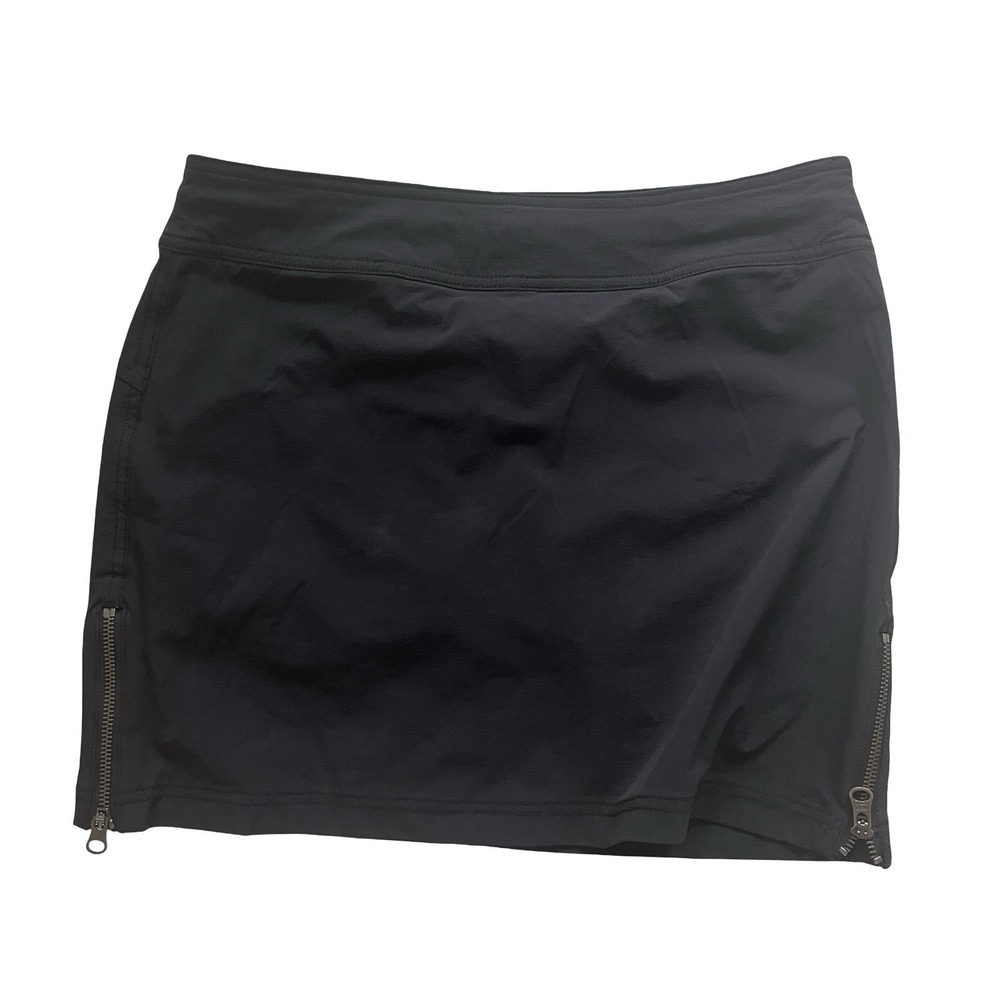 Athleta Women's Size 4 Mini Athletic Skort Side Zip Black Athleisure Zip Detail